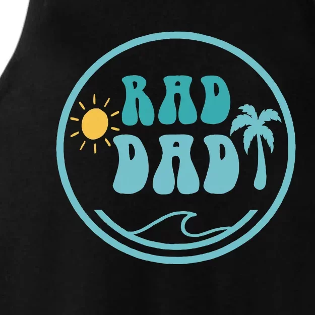 Rad Dad The Big One 1st Birthday Surf Family Ladies Tri-Blend Wicking Tank