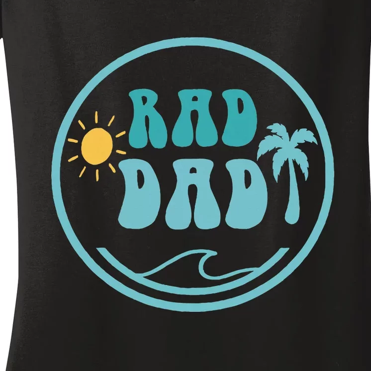 Rad Dad The Big One 1st Birthday Surf Family Women's V-Neck T-Shirt