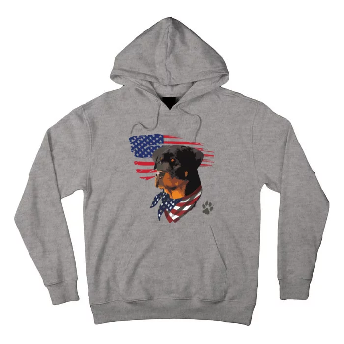 Rottweiler Dog USA American Flag Awesome Cool Tall Hoodie