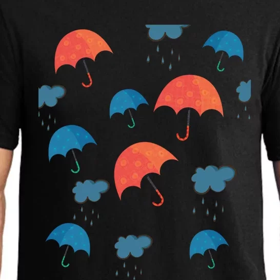 Rainy Day Umbrellas And Rain Clouds Cute Gift Pajama Set