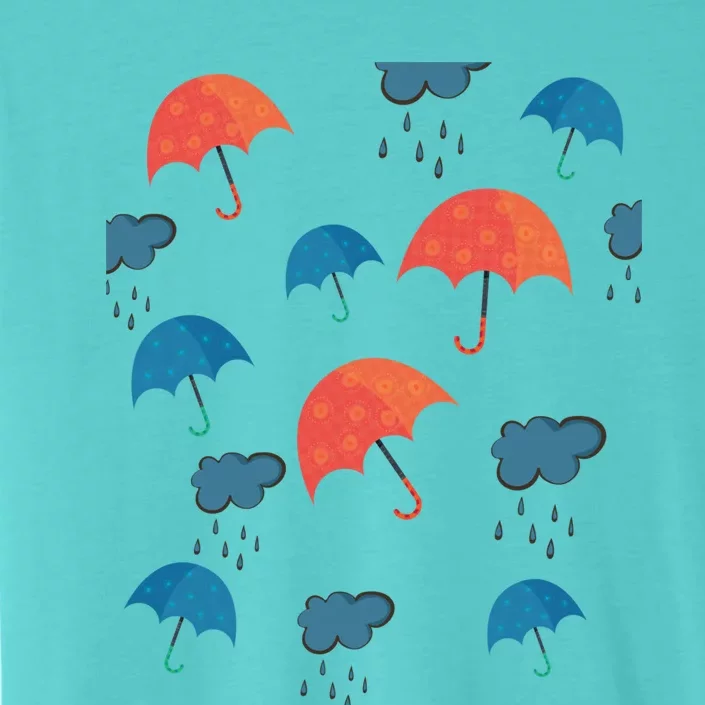 Rainy Day Umbrellas And Rain Clouds Cute Gift ChromaSoft Performance T-Shirt