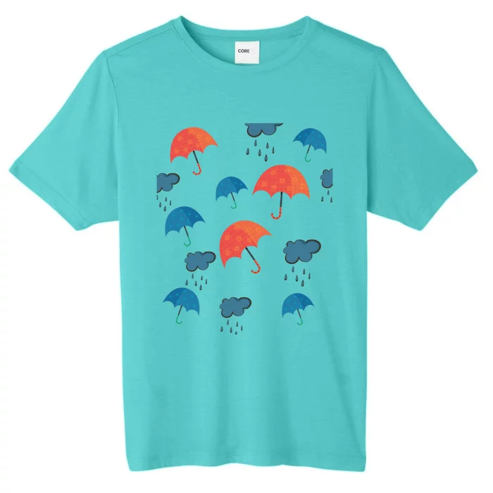 Rainy Day Umbrellas And Rain Clouds Cute Gift ChromaSoft Performance T-Shirt