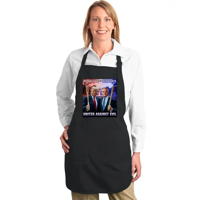 Republican Democrats United Against Evil Trump Kennedy Full-Length Apron With Pocket