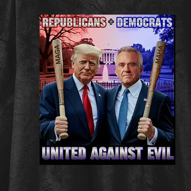 Republican Democrats United Against Evil Trump Kennedy Hooded Wearable Blanket