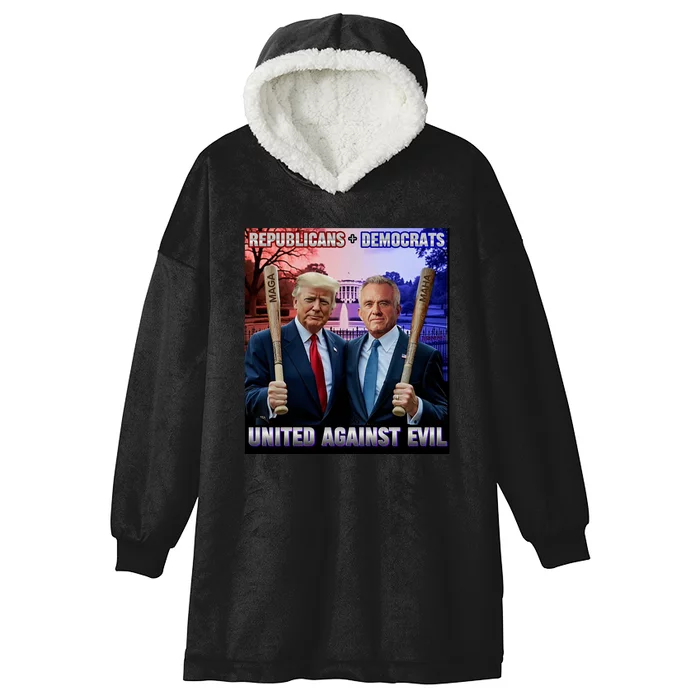 Republican Democrats United Against Evil Trump Kennedy Hooded Wearable Blanket