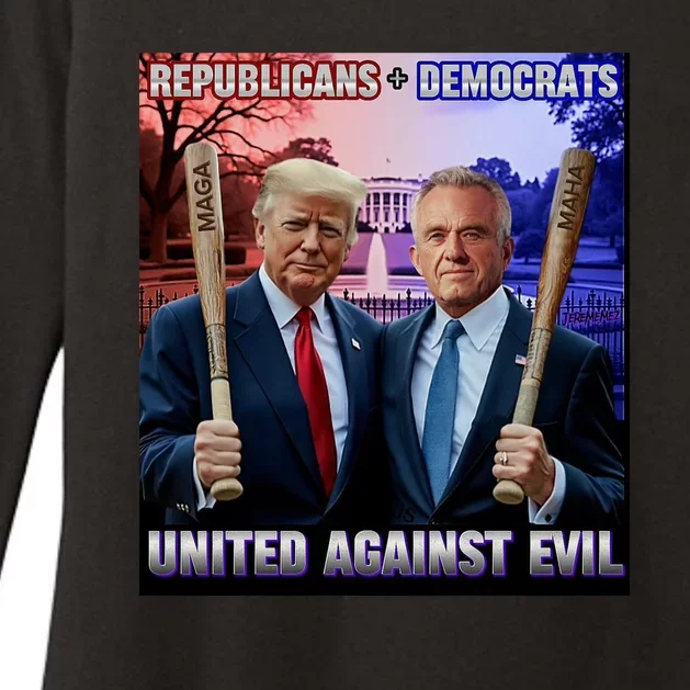 Republican Democrats United Against Evil Trump Kennedy Womens CVC Long Sleeve Shirt