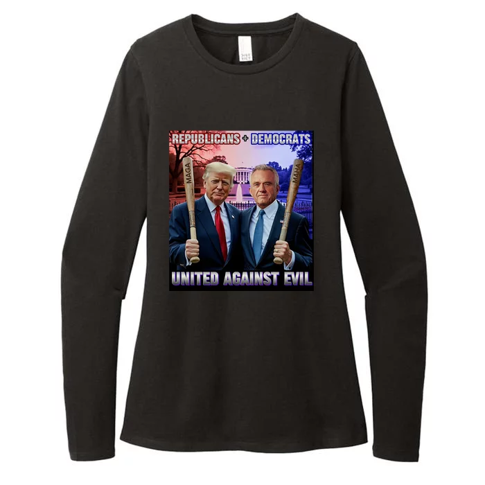 Republican Democrats United Against Evil Trump Kennedy Womens CVC Long Sleeve Shirt