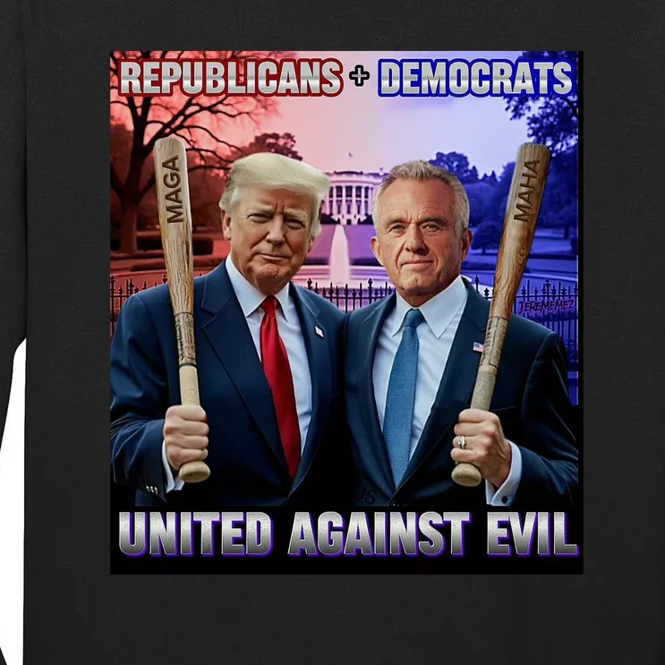 Republican Democrats United Against Evil Trump Kennedy Tall Long Sleeve T-Shirt