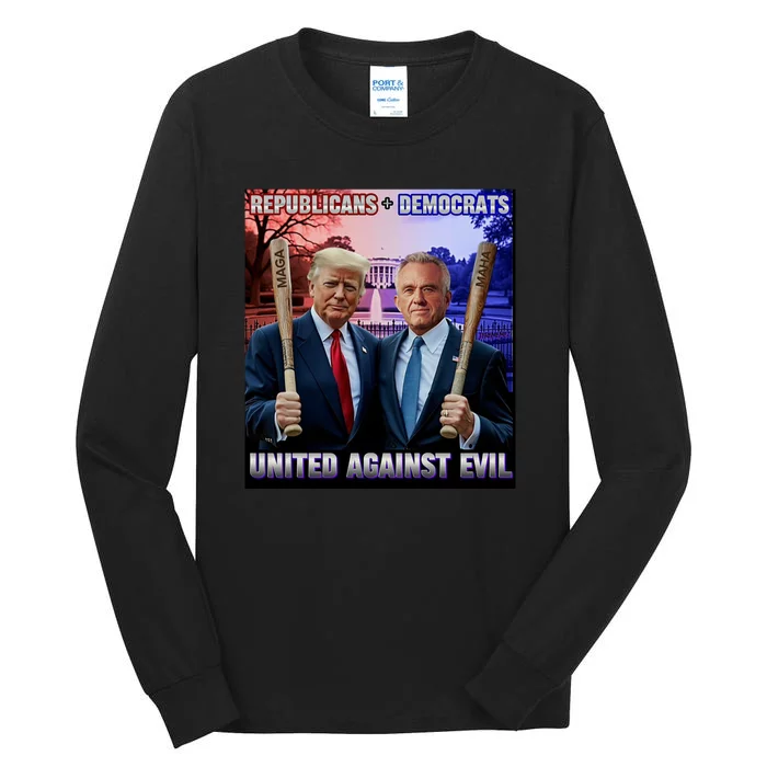 Republican Democrats United Against Evil Trump Kennedy Tall Long Sleeve T-Shirt