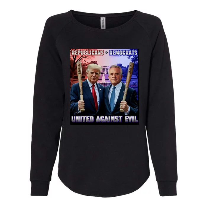 Republican Democrats United Against Evil Trump Kennedy Womens California Wash Sweatshirt