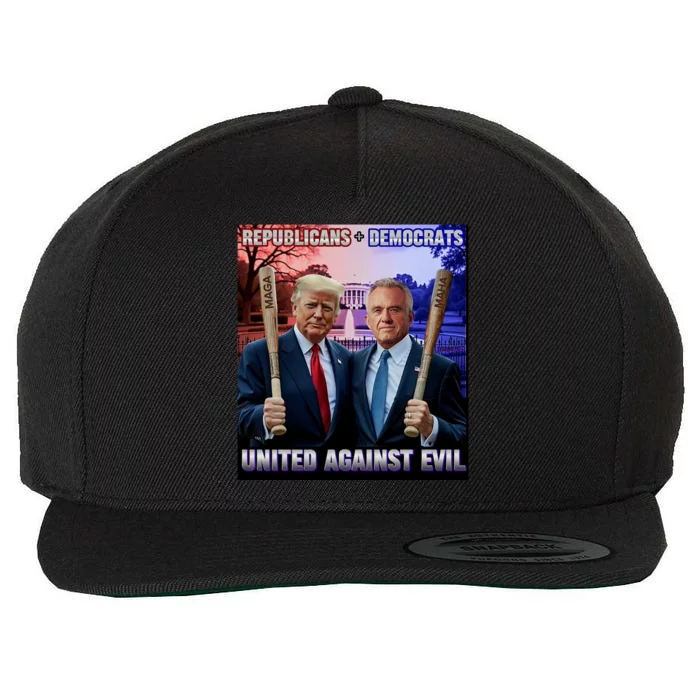 Republican Democrats United Against Evil Trump Kennedy Wool Snapback Cap