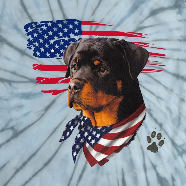 Rottweiler Dog USA American Flag Awesome Cool Tie-Dye T-Shirt