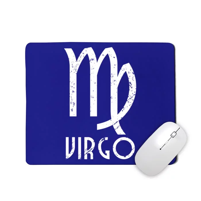 Retro Distressed Virgo Zodiac Sign Birthday Gift Mousepad