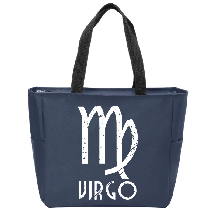 Retro Distressed Virgo Zodiac Sign Birthday Gift Zip Tote Bag