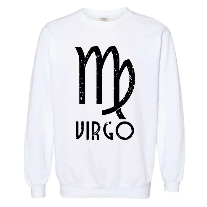 Retro Distressed Virgo Zodiac Sign Birthday Gift Garment-Dyed Sweatshirt