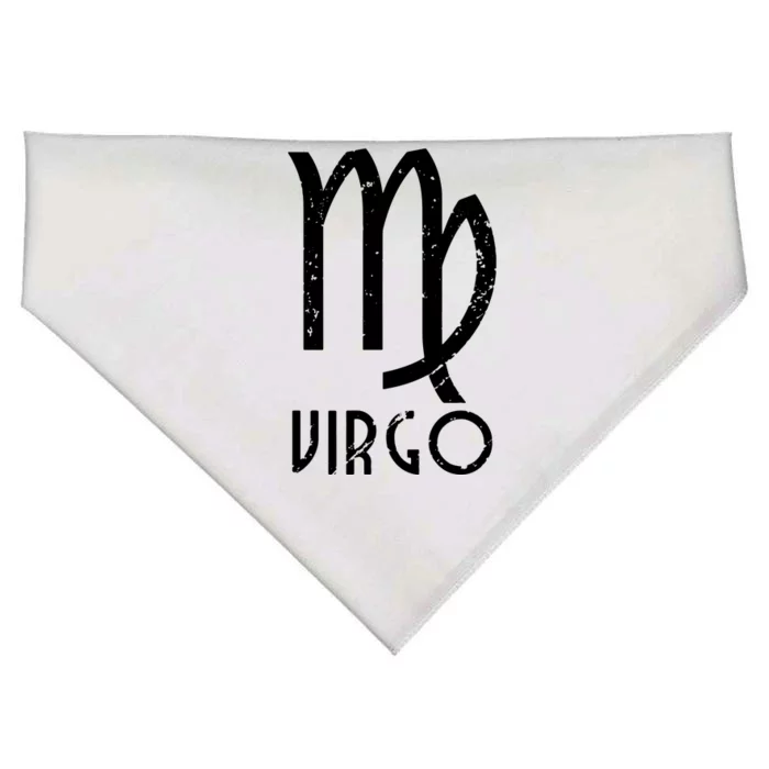 Retro Distressed Virgo Zodiac Sign Birthday Gift USA-Made Doggie Bandana