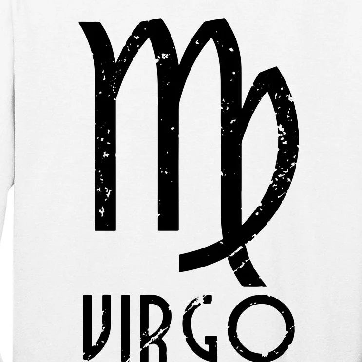 Retro Distressed Virgo Zodiac Sign Birthday Gift Tall Long Sleeve T-Shirt