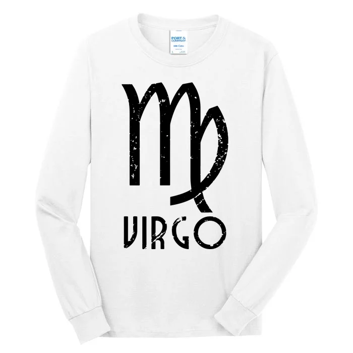 Retro Distressed Virgo Zodiac Sign Birthday Gift Tall Long Sleeve T-Shirt