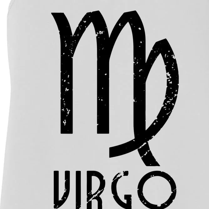 Retro Distressed Virgo Zodiac Sign Birthday Gift Women's Racerback Tank