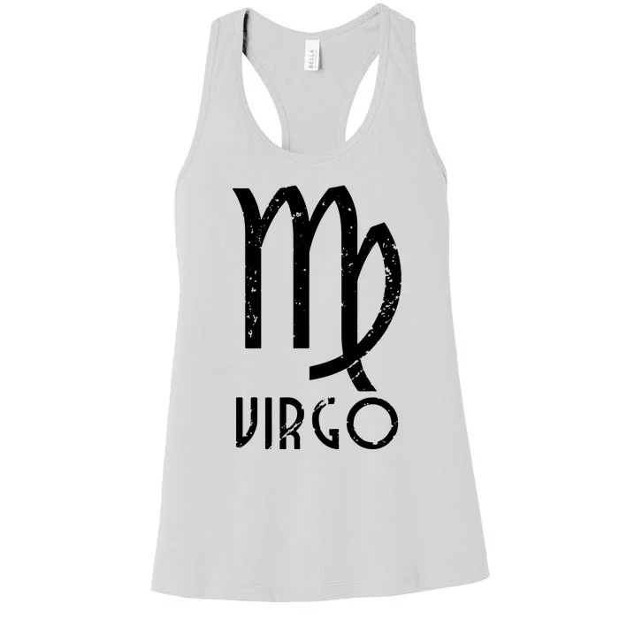 Retro Distressed Virgo Zodiac Sign Birthday Gift Women's Racerback Tank