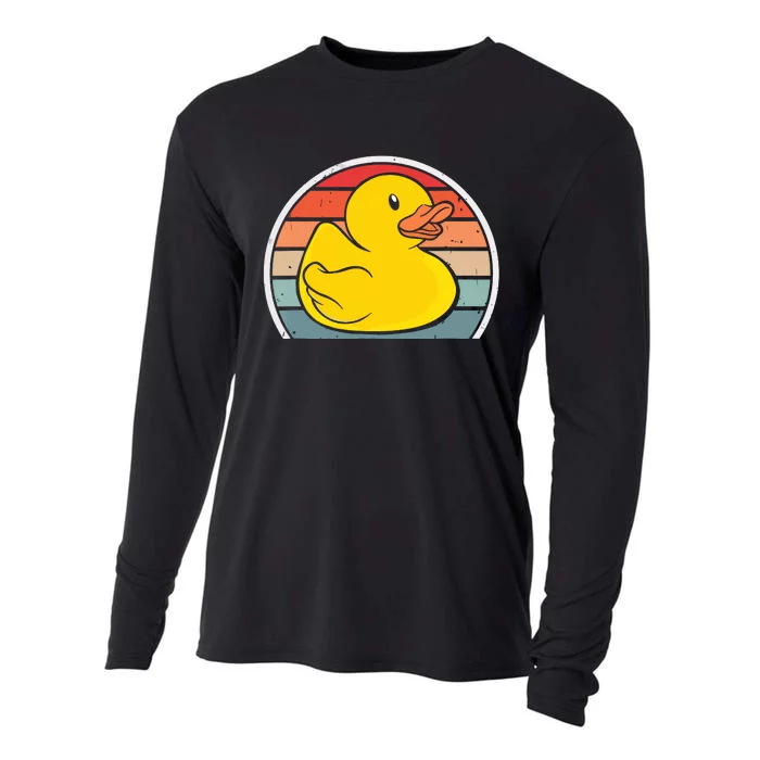 Rubber Duck Vintage Rubber Duckie Retro Cooling Performance Long Sleeve Crew