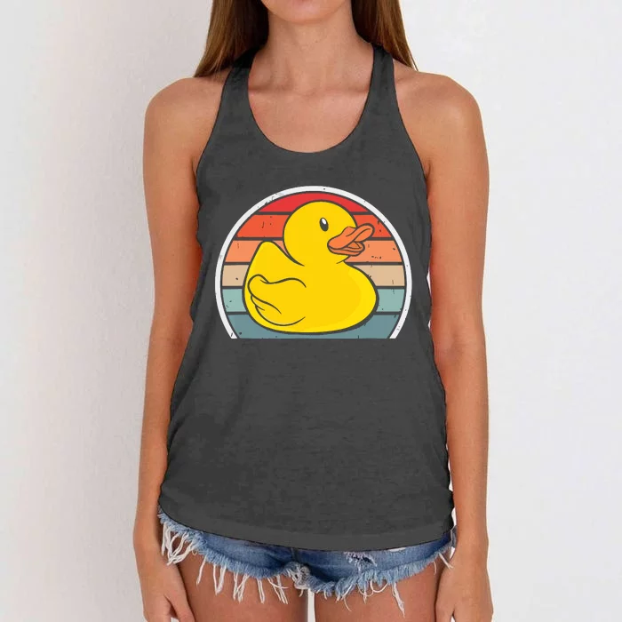 Rubber Duck Vintage Rubber Duckie Retro Women's Knotted Racerback Tank