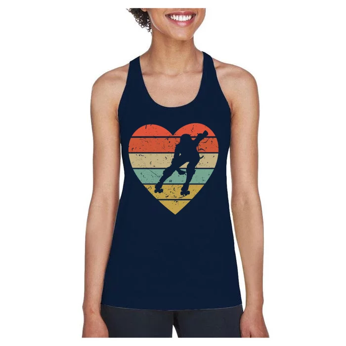 Roller Derby Vintage Design Retro Skater Player Heart Sport Gift Women's Racerback Tank