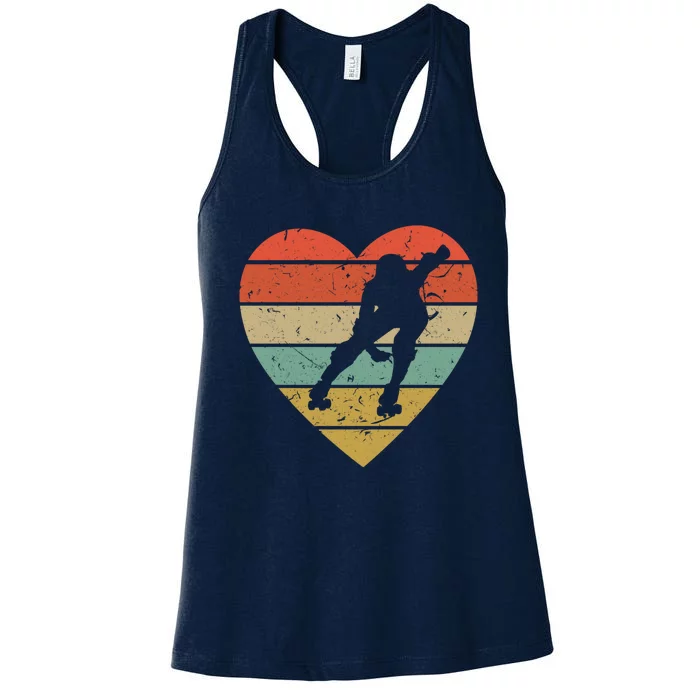 Roller Derby Vintage Design Retro Skater Player Heart Sport Gift Women's Racerback Tank