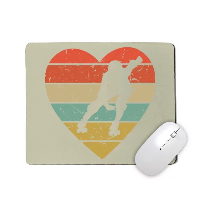 Roller Derby Vintage Design Retro Skater Player Heart Sport Gift Mousepad