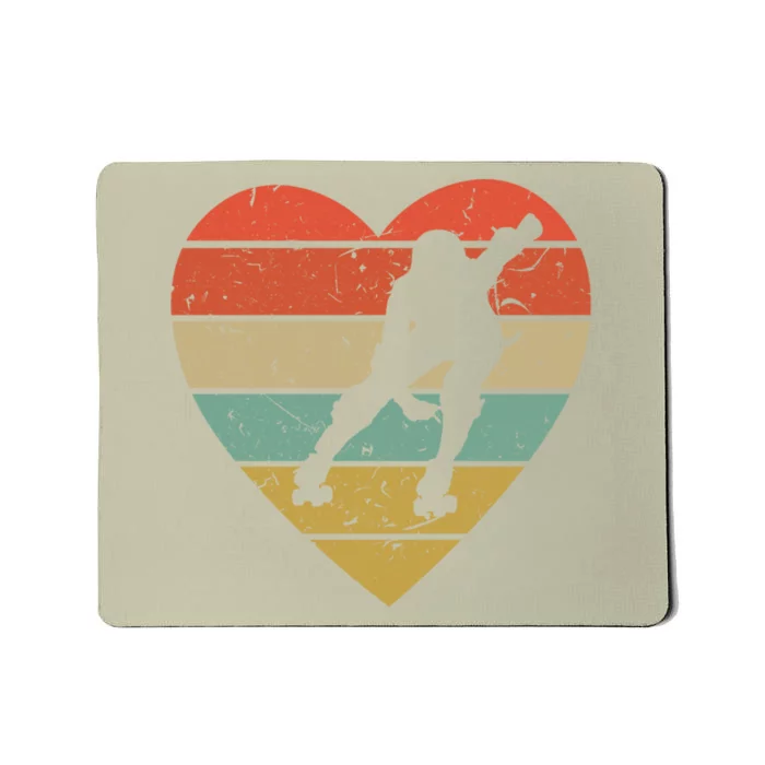 Roller Derby Vintage Design Retro Skater Player Heart Sport Gift Mousepad