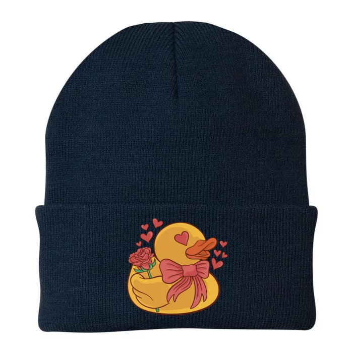 Rubber Duck Valentines Day Rose Cute Knit Cap Winter Beanie