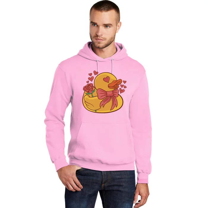 Rubber Duck Valentines Day Rose Cute Hoodie