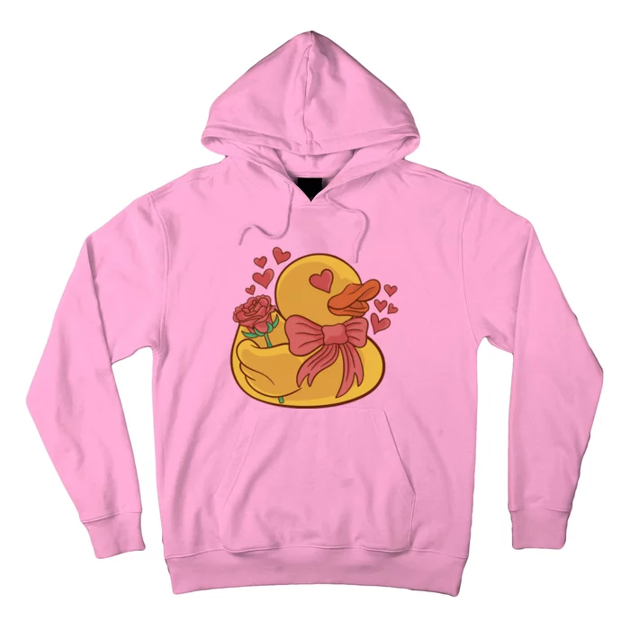 Rubber Duck Valentines Day Rose Cute Hoodie