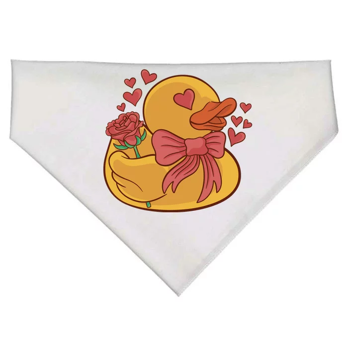 Rubber Duck Valentines Day Rose Cute USA-Made Doggie Bandana