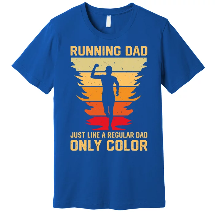 Running Dad Vintage Funny Marathon Runner FatherS Day Gift Premium T-Shirt