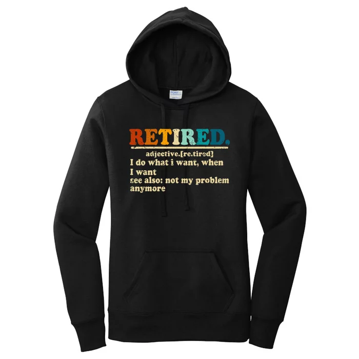 Retired Definition Vintage Hilarious Retirement Women's Pullover Hoodie