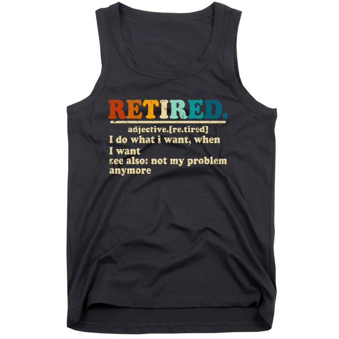 Retired Definition Vintage Hilarious Retirement Tank Top