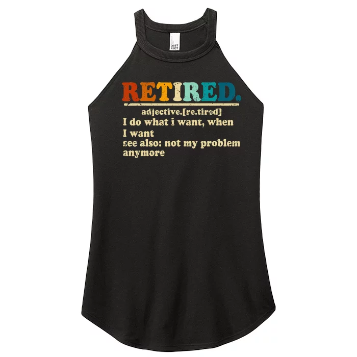 Retired Definition Vintage Hilarious Retirement Women’s Perfect Tri Rocker Tank