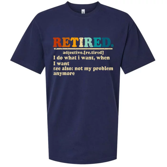 Retired Definition Vintage Hilarious Retirement Sueded Cloud Jersey T-Shirt