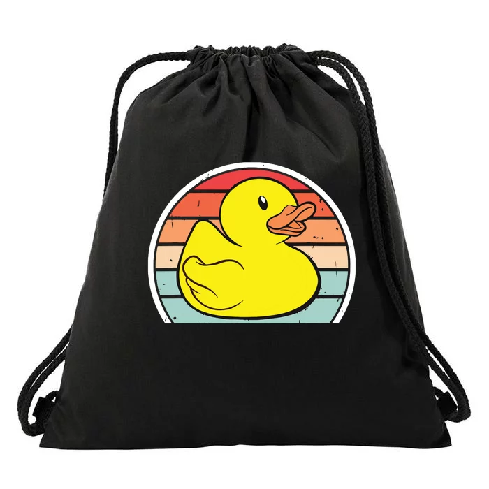 Rubber Duck Vintage Rubber Duckie Retro Drawstring Bag