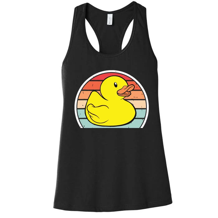 Rubber Duck Vintage Rubber Duckie Retro Women's Racerback Tank