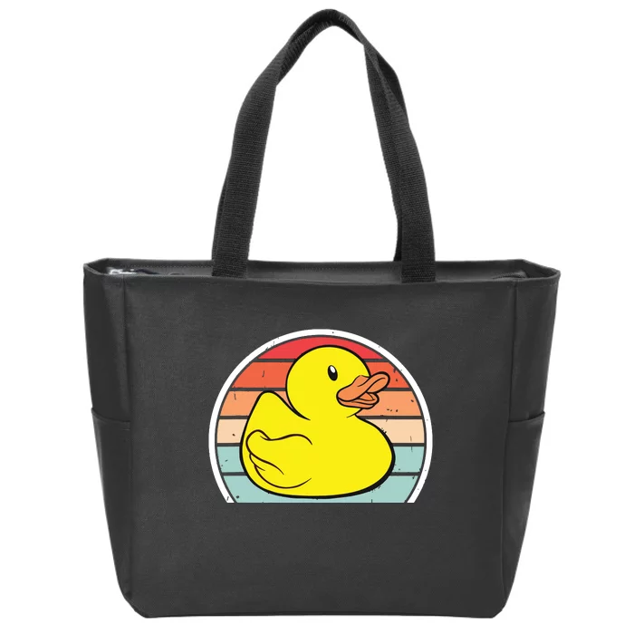 Rubber Duck Vintage Rubber Duckie Retro Zip Tote Bag