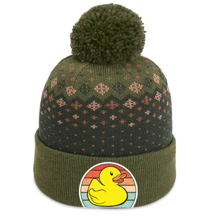 Rubber Duck Vintage Rubber Duckie Retro The Baniff Cuffed Pom Beanie