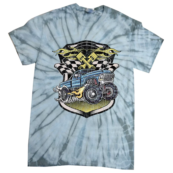 Retro Distressed Vintage Monster Truck Tie-Dye T-Shirt