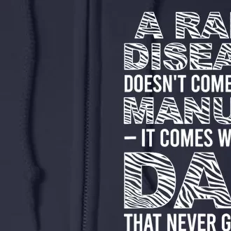 Rare Disease Warrior Dad Rare Disease Awareness Father Full Zip Hoodie