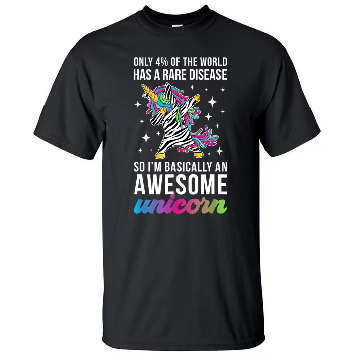 Rare Disease Warrior Unicorn Rare Disease Awareness Tall T-Shirt