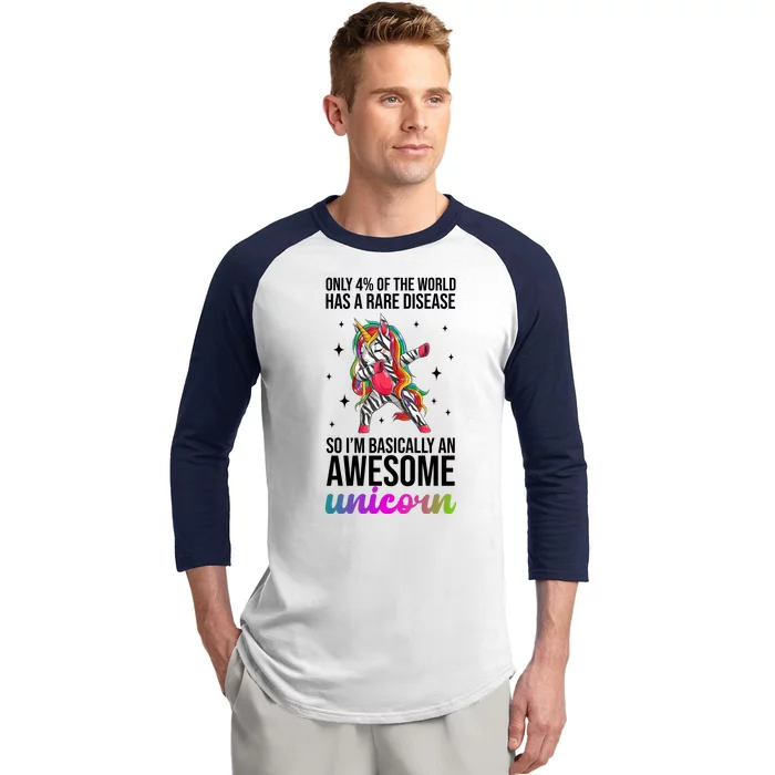 Rare Disease Warrior Unicorn Awareness Baseball Sleeve Shirt