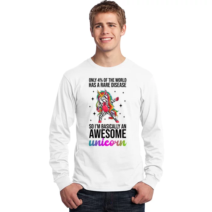 Rare Disease Warrior Unicorn Awareness Long Sleeve Shirt