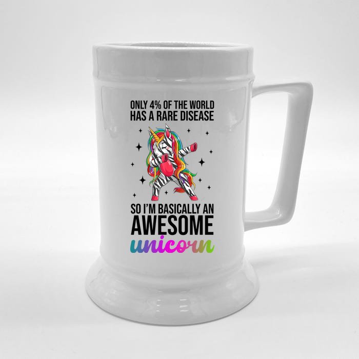 Rare Disease Warrior Unicorn Awareness Front & Back Beer Stein