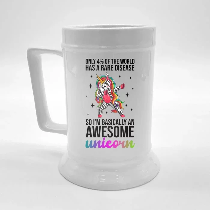 Rare Disease Warrior Unicorn Awareness Front & Back Beer Stein